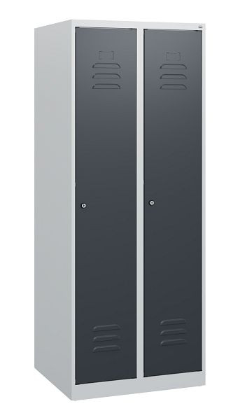 C+P Umkleidespind Classic PLUS, 2 Abteile, 1530x600x500mm, 7035/7016, Zylinderschlösser, 0800005-20 S10008