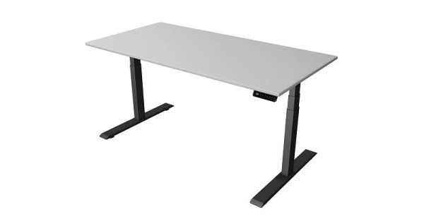 Kerkmann Steh-/Sitztisch B 1600 x T 800 mm, anthrazit, elektrisch höhenverstellbar von 630 - 1270 mm, lichtgrau/anthrazit, 10271111