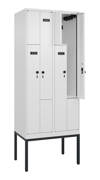 C+P Z-Spind Evolo PLUS, Gestell, 4 Fächer, 2120x800x500mm, 9016/9016, Drehriegel, 0490337-224 S10019