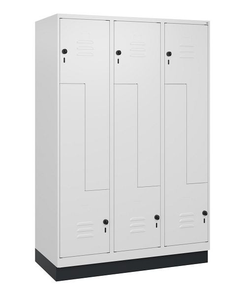 C+P Z-Spind Classic PLUS, Sockel, 6 Abteile, 1800x1200x500mm, 9016/9016, Drehriegel, 0800237-326 S10014