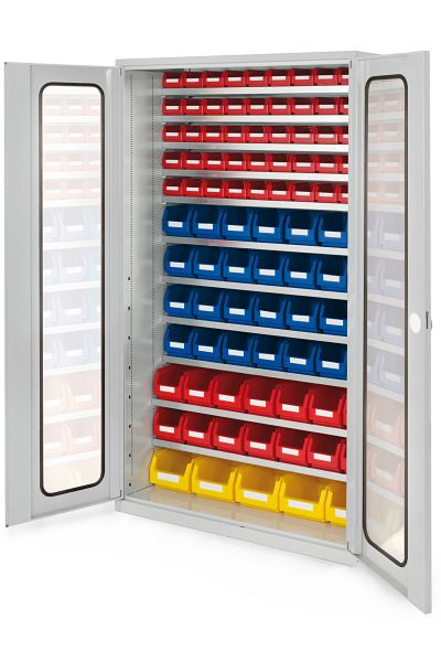 Kappes Großraum Schrank Modell 12 RAL 7035, 1950 x 1130 x 590 mm, Sichtfenstertüren, 1780.03.5013