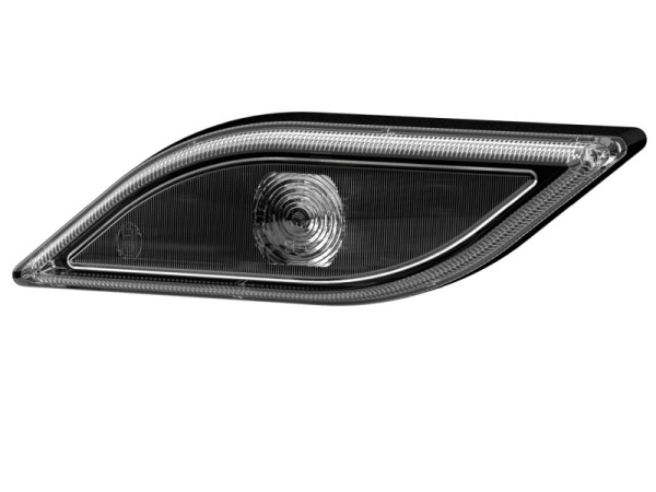 HELLA Positionsleuchte, Shapeline Style Small, LED, 24/12V, geklebt/Anbau, grau, LED-Lichtfarbe: weiß, 250mm, AMP, vorne links/links, 2PF 013 324-011