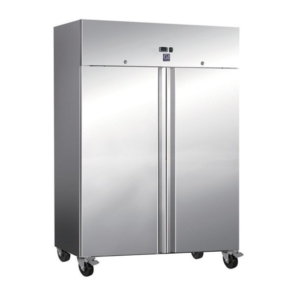 Gastro-Inox Edelstahl 1200 Liter Kühlschrank statische Kühlung mit Ventilator, Nettokapazität 1173 Liter, 201.004