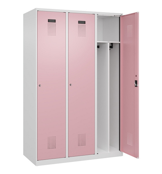 C+P Spind Evolo PLUS, 3 Abteile, 1850x1200x500mm, 9016/3015, Verschluss Zylinderschloss, 049000-32F S10045