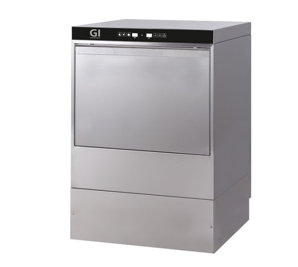 Gastro-Inox digitaler Geschirrspülmaschine mit Pumpe und Seifenspender, 50x50cm, 230V, Edelstahl AISI 304, 400.107