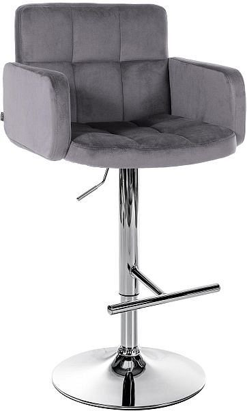 CLP Barhocker Los Angeles Samt chrom, dunkelgrau, 323109