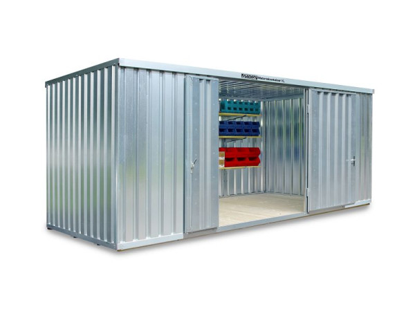 FLADAFI Materialcontainer MC 1600 XL, verzinkt, montiert, mit Holzfußboden, 6.020 x 2.170 x 2.532 mm, F2016200201201622-F911