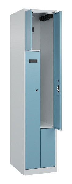 C+P Z-Spind Evolo PLUS, 2 Fächer, 1850x400x500mm, 7035/0010, Zylinderschloss, 049003-122 S10036