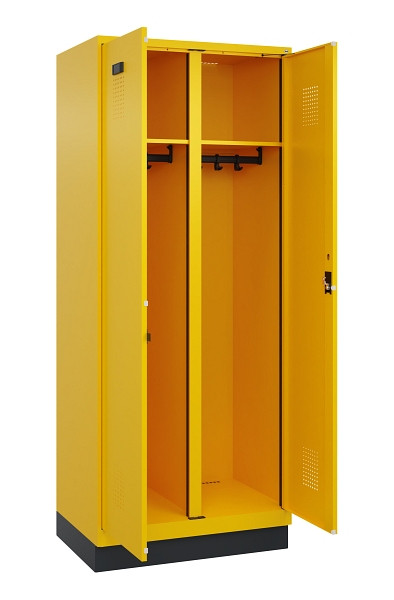 C+P Schwarz-Weiß-Spind Evolo PLUS, mit Sockel, 2 Abteile, 1950x800x500mm, 1023/1, Zylinderschloss, 049022-22 S10049
