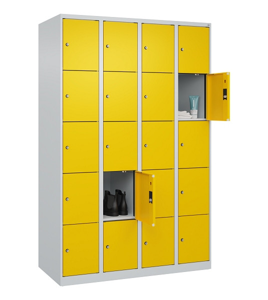 C+P Schließfachschrank Evolo PLUS, 20 Fächer, 1850x1200x500mm, 7035/1023, 049000-405 S10001