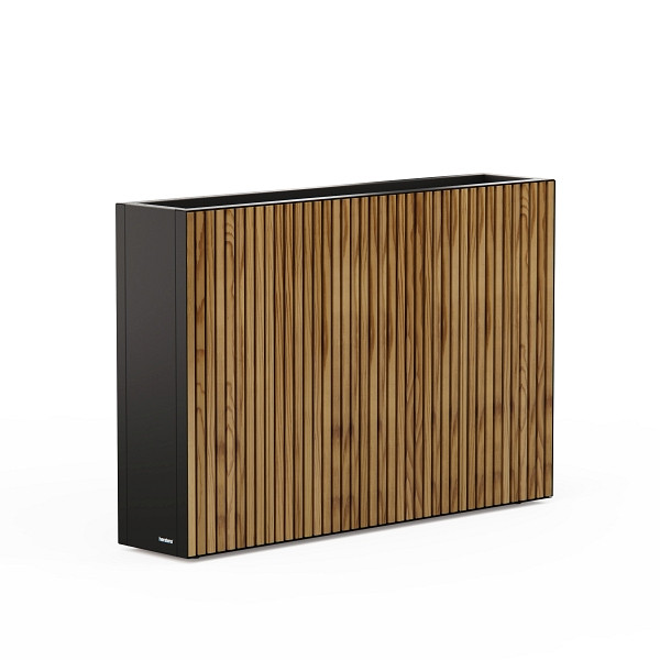 Herstera Garden Pflanzkübel Deco Planter Divider, inkl. Zwischenboden Schwarz/Natur, 25x120x80cm, HG31834102