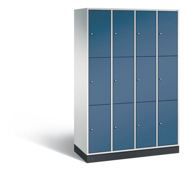 C+P Schließfachschrank Intro, 12 Fächer, H1950xB1220xT490 mm, Grau/Fernblau, 8370-401 S10081