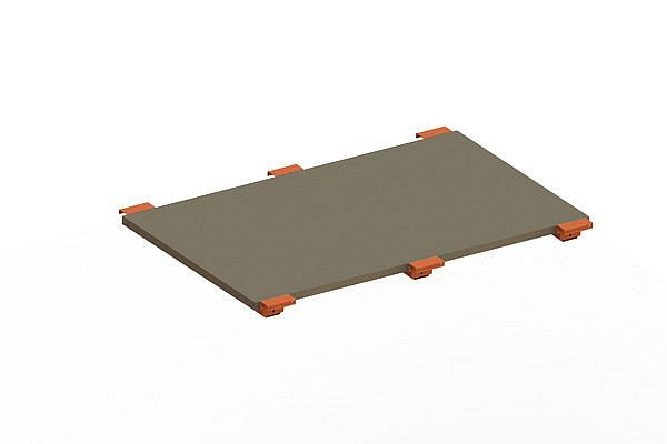 Meta Spanplattenboden 1825x1100x38 mm mit abgesetzter Tiefenauflage, für Palettenregal MULTIPAL, 200189937