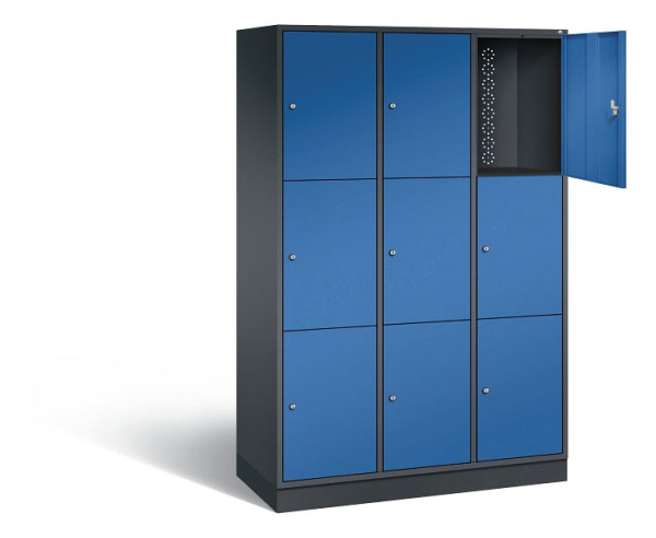 C+P XL-Schließfachschrank Intro, H1950xB1220xT490mm, Farbe: Schwarzgrau / Enzianblau, 8370-302 S10105