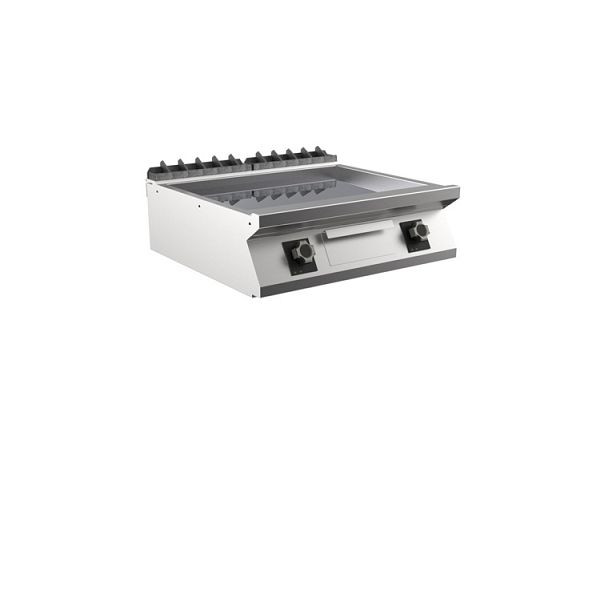 Mareno M1-700 elektrische Grillplatte mit glatter, matter Chromplatte, 80cm, 800(B)x750(T)x250(H)mm, FT78ELCT, 171.250