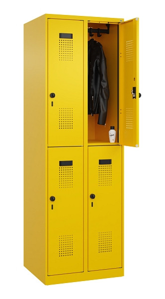 C+P Doppelstöckiger Spind Evolo PLUS, 4 Fächer, 1850x600x500mm, 1023/1023, Drehriegel, 049300-20 S10022