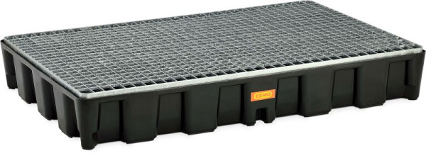 Cemo PE-Auffangwanne 120 HD mit Stahlgitterrost, verzinkt, 120 x 80 x 18 cm, 11136