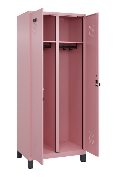 C+P Schwarz-Weiß-Spind Evolo PLUS, mit Füßen, 2 Abteile, 1950x800x500mm, 3015/3, Drehriegel, 049012-22 S10024
