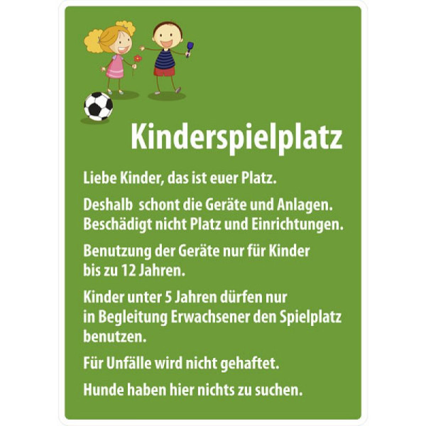 Stein HGS Spielplatzschild, Kinderspielplatz, Liebe Kinder, das ist euer Platz, 52.5475