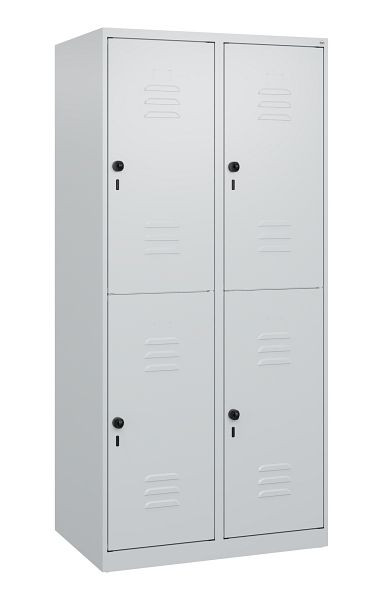 C+P Doppelstöckiger Spind Classic PLUS, 2 Abteile, 1700x800x500mm, 7035/7035, Drehriegel, 0803007-22 S10008