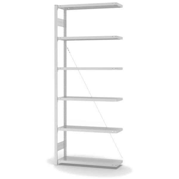 hofe AntiBac Anbauregal, zerlegt, 6 Böden 2500 x 300 x 1000 mm, Antibakterielle Beschichtung in weiß (ähnlich RAL 9016), HKA25310ANT