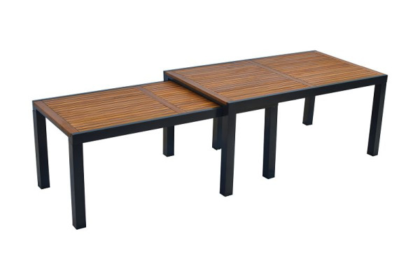 Merxx Flex Ausziehtisch, 180 (300 ) x 100 cm, Aluminium mit FSC Akazienholz, 22025-209