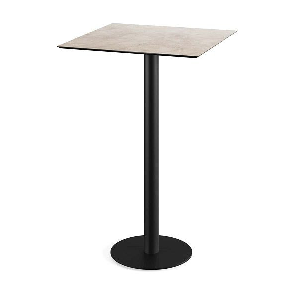 Feros Urban Stehtisch Schwarz gestell + Moonstone HPL 70x70 cm, 130041377