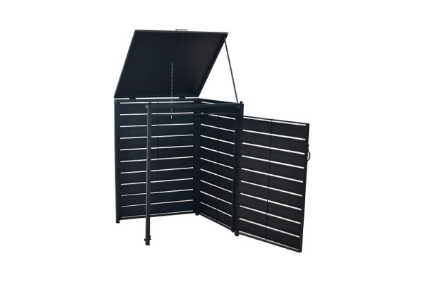 Merxx Mülltonnenabdeckung Anbau, groß, Aluminium mit Stahl, 29144-209