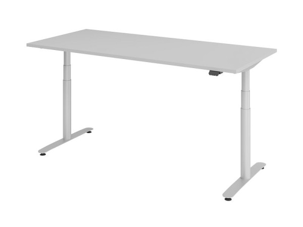 Hammerbacher Sitz-Steh-Schreibtisch elektrisch 180x80cm Grau/Silber, VXDLR19/5/S