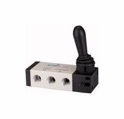 Riegler 5/3-Wegeventil, Handhebelbetätigung, Mittelstellung geschlossen, rastend, 115970