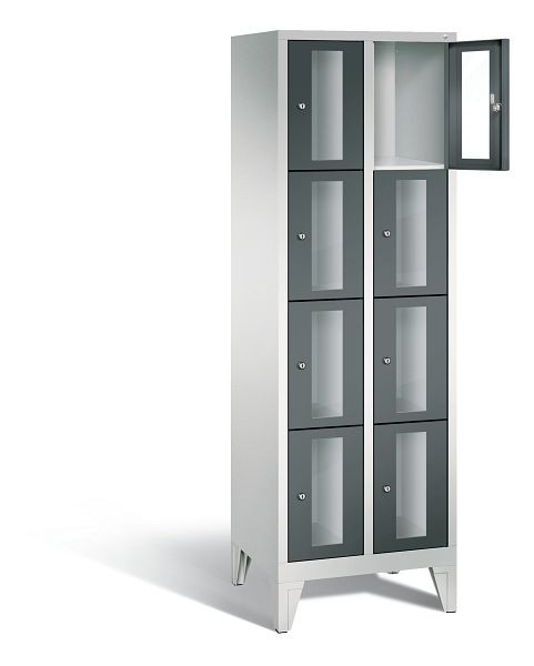 C+P Schließfachschrank Classic, H1850xB610xT500mm, Farbe: Lichtgrau / Anthrazitgrau, 8010A204 S10021