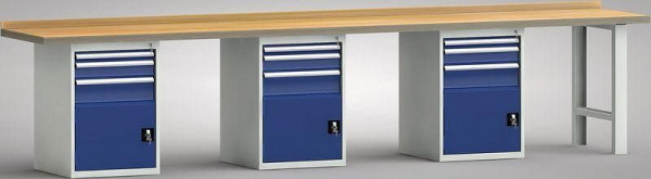 KLW Standard-Werkbank - 4000 x 700 x 840 mm L x T x H, links 50EA/100EA/150EA/Türe 400 mm, WS552N-4000M40-E7020
