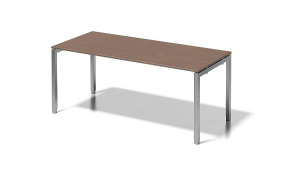 Bisley Cito Schreibtisch, 650-850 mm höheneinstellbares U-Gestell, H 19 x B 1800 x T 800 mm, nußbaum/silber, DUH1808WN355