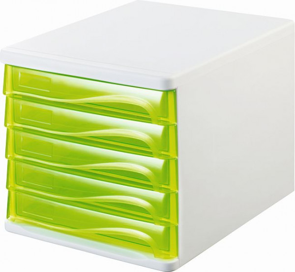 helit Schubladenbox "the wave", VE: 4 Stück, grün transparent, H6129450
