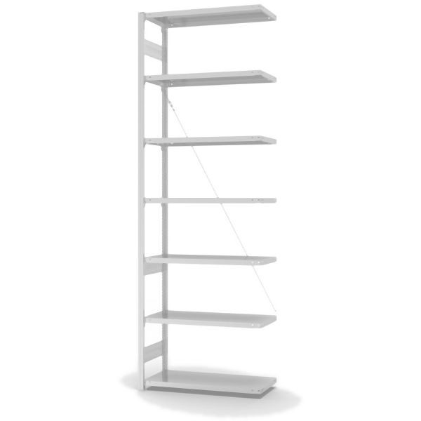 hofe AntiBac Anbauregal, zerlegt, 7 Böden 3000 x 400 x 1000 mm, Antibakterielle Beschichtung in weiß (ähnlich RAL 9016), HKA30410ANT