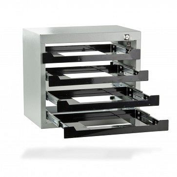 ADB Tresor für Werkzeugkoffer, Maße: 400x260x355mm (BxTxH), Farbe Korpus: 7035, Farbe Front: 9005, 88503