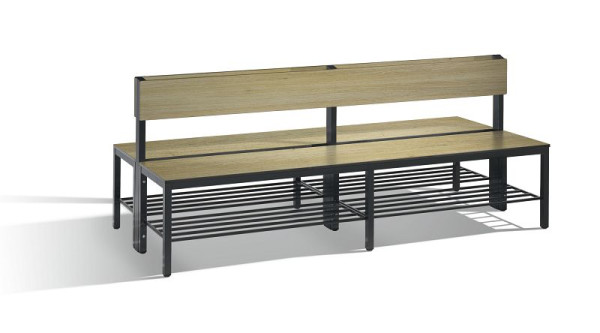 C+P Doppelseitige Sitzbank mit Rückenlehne, Basic Plus, H796xB1960xT760mm, 8062-410 S10004