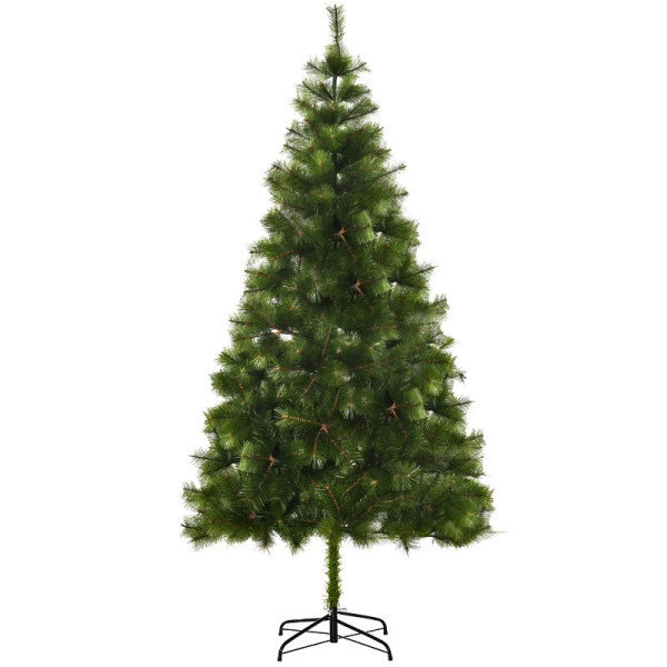 HOMCOM Künstlicher Weihnachtsbaum 2,1 m Christbaum Tannenbaum 505 Äste Dichte Zweige einfacher Aufbau Authentisscher Christbaum mit Metallständer, 830-137