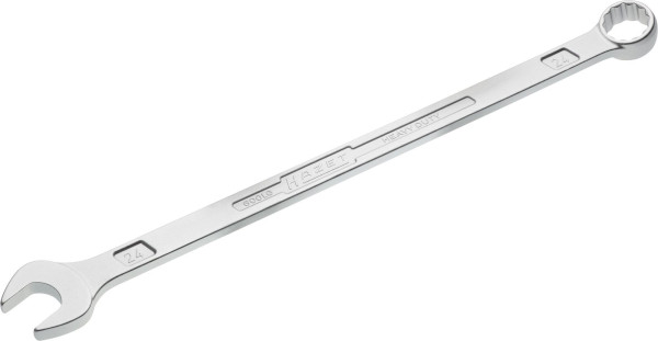 Hazet Ring-Maulschlüssel, extra lang, schlanke Bauform, Außen-Doppel-Sechskant-Tractionsprofil, 24 mm, 600LG-24