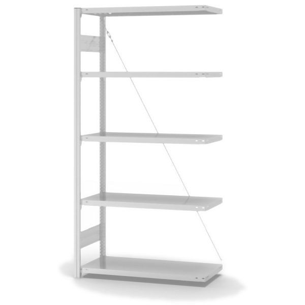 hofe AntiBac Anbauregal, zerlegt, 5 Böden 2000 x 400 x 1000 mm, Antibakterielle Beschichtung in weiß (ähnlich RAL 9016), HKA20410ANT