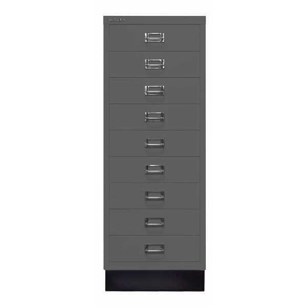 Bisley MultiDrawer™, Inkl. Sockel, DIN A3, 9 Schubladen, 634 anthrazitgrau, L39A39S634