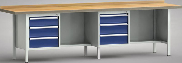 KLW Standard-Werkbank - 3000 x 700 x 840 mm L x T x H, je Arbeitsplatz links 150EA/2x175EA, WS382N-3000M40-E1631