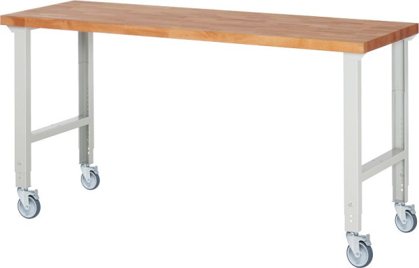 RAU Fahrbare Werkbank (höhenverstellbar) 7000-1, 2000x700x950-1000mm, 4 Lenkrollen, 05-7000-1-207B4H4.12