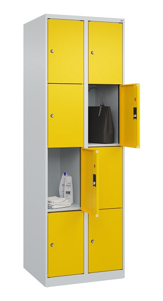 C+P Schließfachschrank Evolo PLUS, 8 Fächer, 1850x600x500mm, 7035/1023, 049000-204 S10001