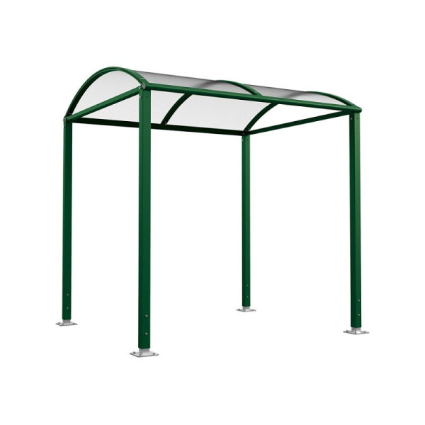 STEIN HGS PROCITY® Fahrradüberdachung Vierkantrohr „M” Grundmodell, mit LED, Grün Ral 6005, 78358.0014