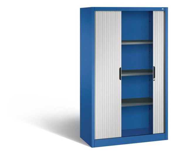 C+P Rollladenschrank Omnispace, H1660xB1000xT420mm, Farbe: Enzianblau / Lichtgrau, Griffmulde, 4 OH, 3212-00 S10095