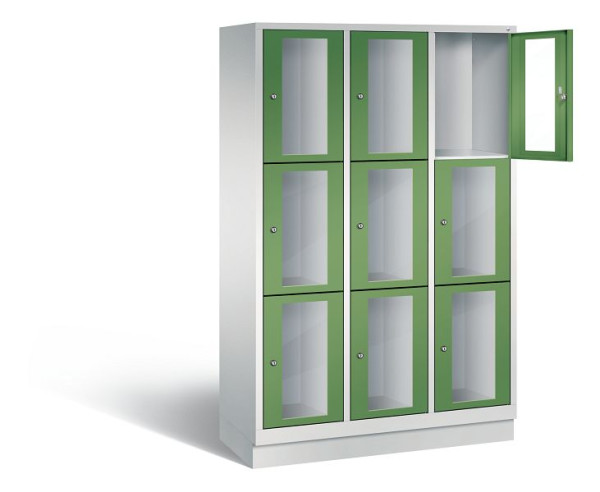 C+P Schließfachschrank Classic, H1800xB1200xT500mm, Farbe: Lichtgrau / Resedagrün, 8020A323 S10004