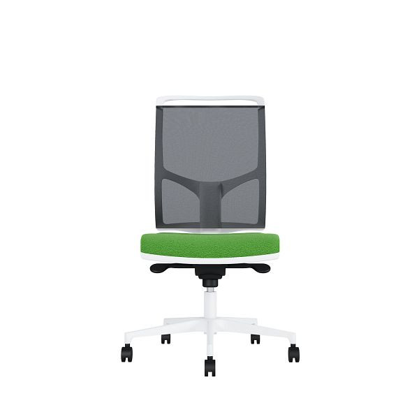 Bisley Bürodrehstuhl Zed, Weißes Kunststoff, Ohne Armlehnen, Fußkreuz aus Kunststoff, NE0014 hellgrün, ZEDKSWNE0014