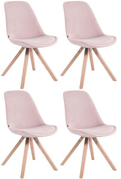 CLP Stuhl Toulouse Samt Square natura, pink, VE: 4 Stück, 320641