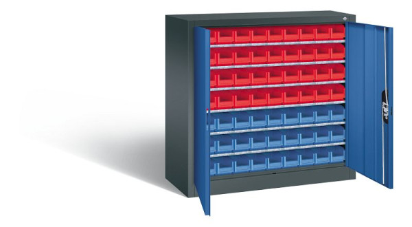 C+P Magazinschrank Serie 13, H1000xB1000xT420mm, Farbe: Anthrazitgrau / Enzianblau, 133944-24 S10005